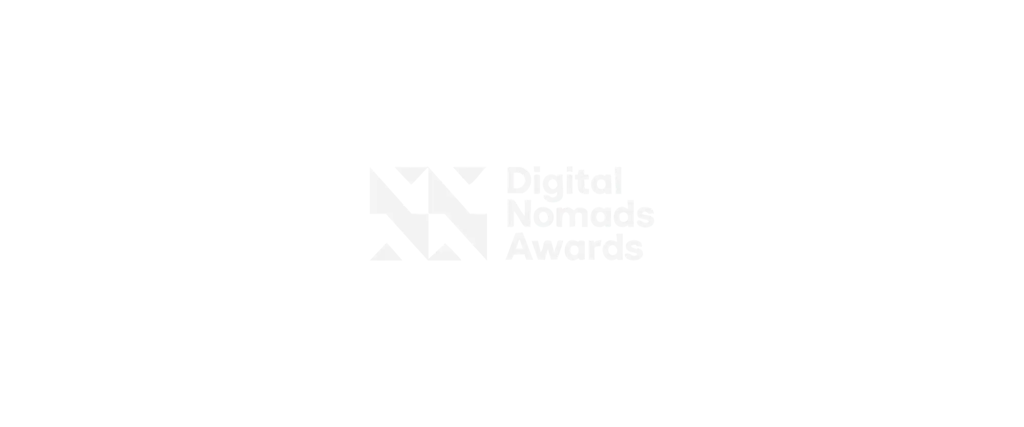 Logo of Digital Nomads Awards featuring abstract geometric shapes and text on a black background.