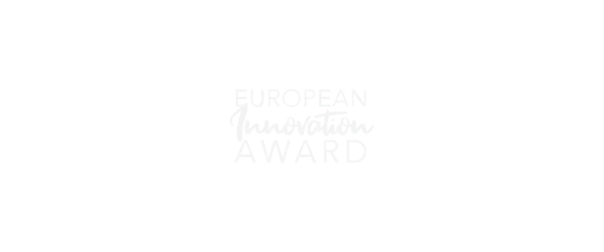 Text reading European Innovation Award in white on black background.