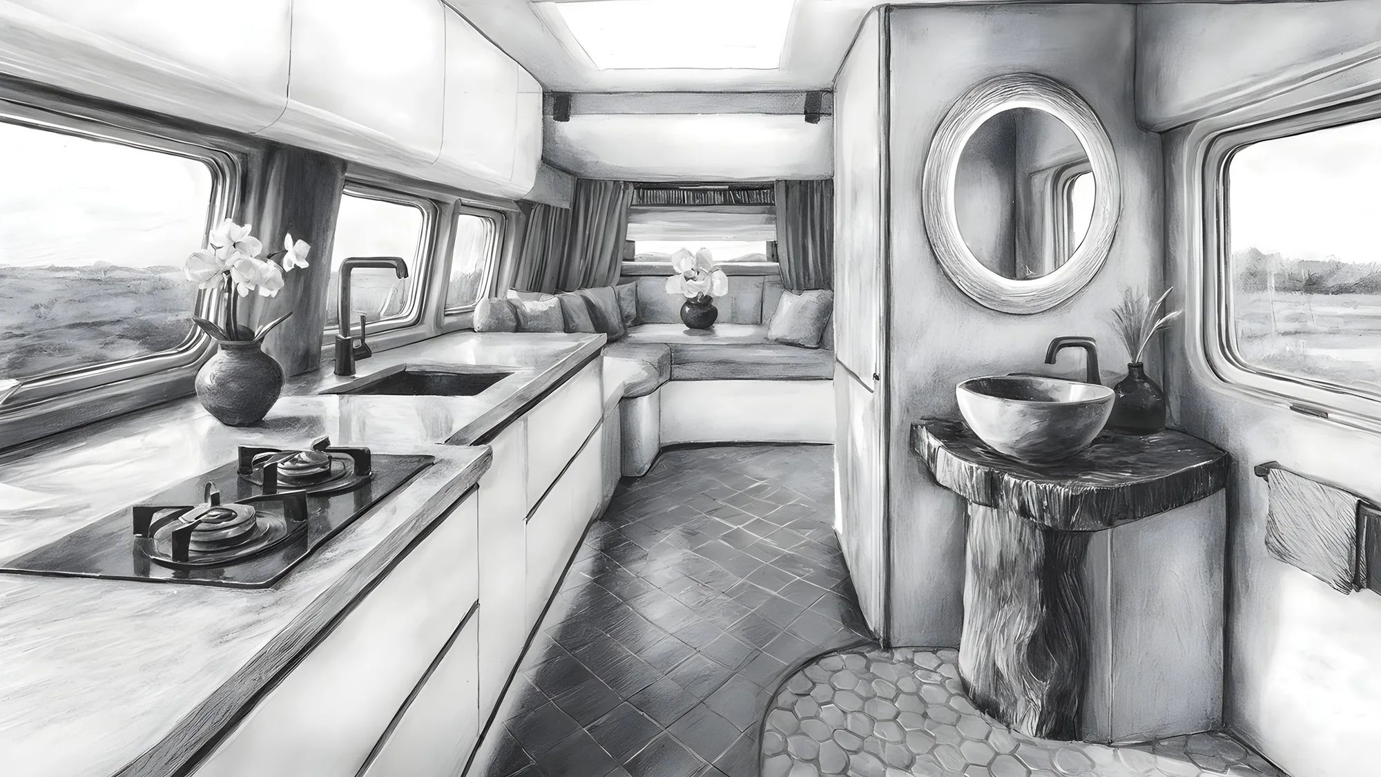 Ananya GlamperVan Interieur-Rendering